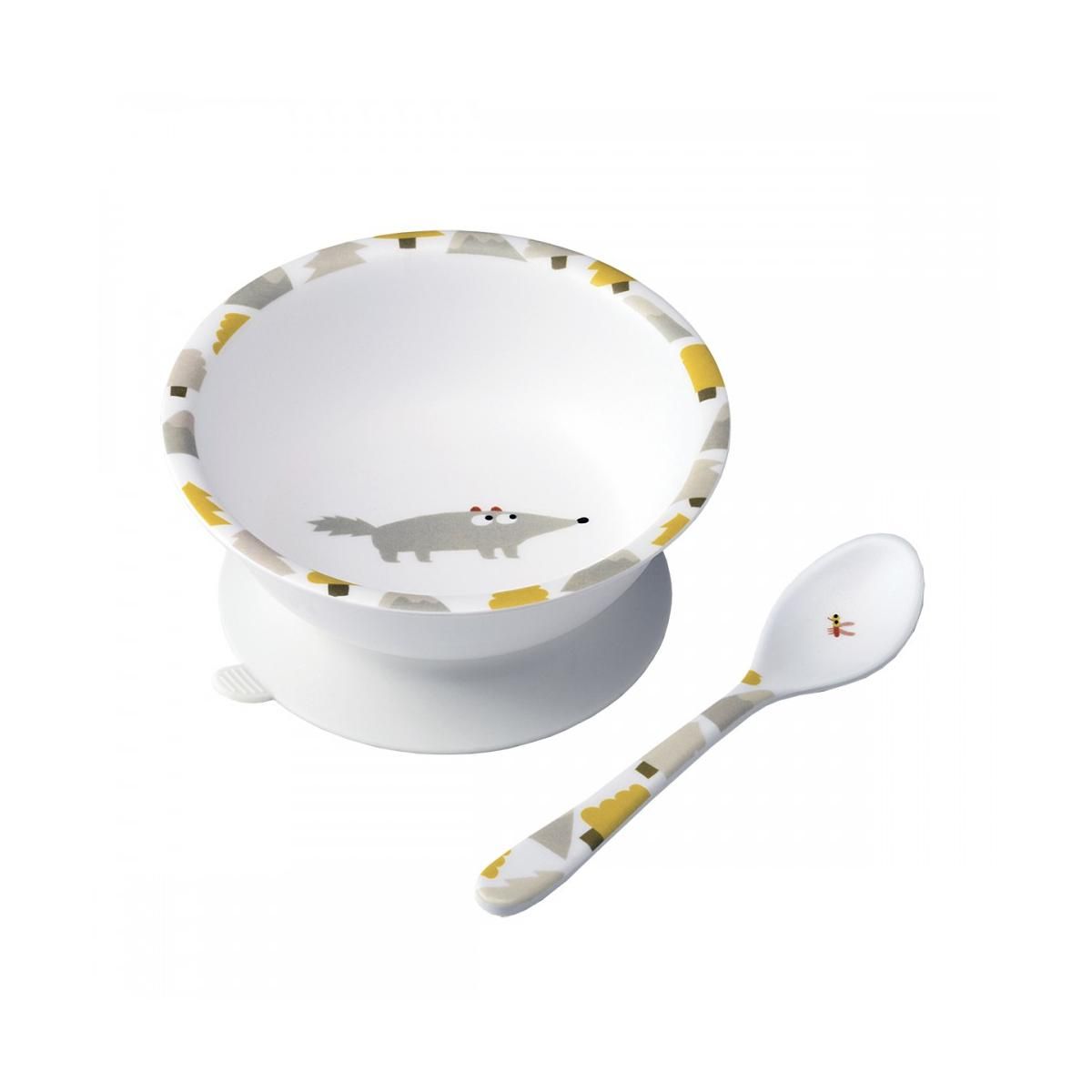 Petit Jour Bol ventouse avec cuillere l aventure