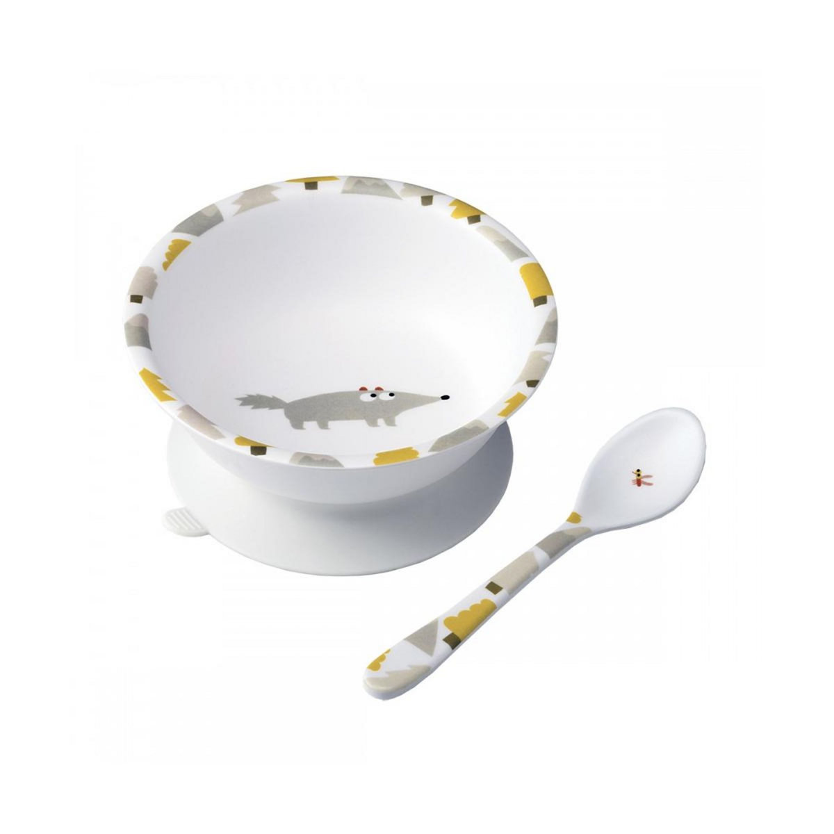 Petit Jour Bol ventouse avec cuillere l aventure