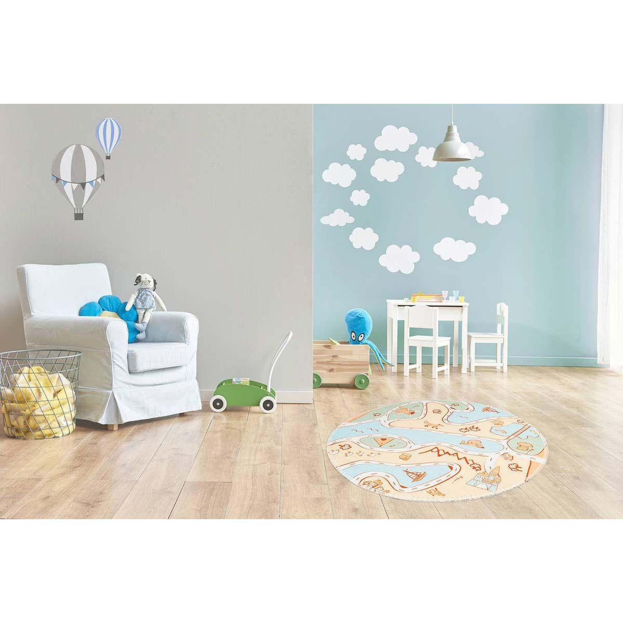 Voir la diapositive 6 : Paris Prix Tapis rond enfant imprimé  bambini iv  160cm multicolore