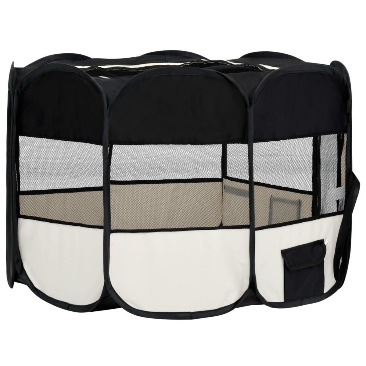 VIDAXL Parc pliable pour chien avec sac de transport Noir 125x125x61cm
