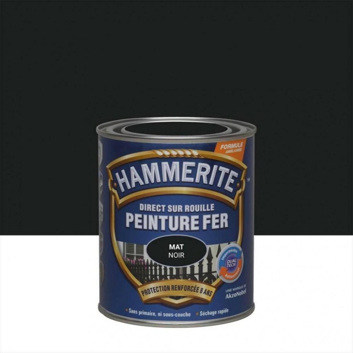 CENTRALE BRICO Peinture fer extérieur Direct sur rouille HAMMERITE noir ferronnerie mat 0.75 l
