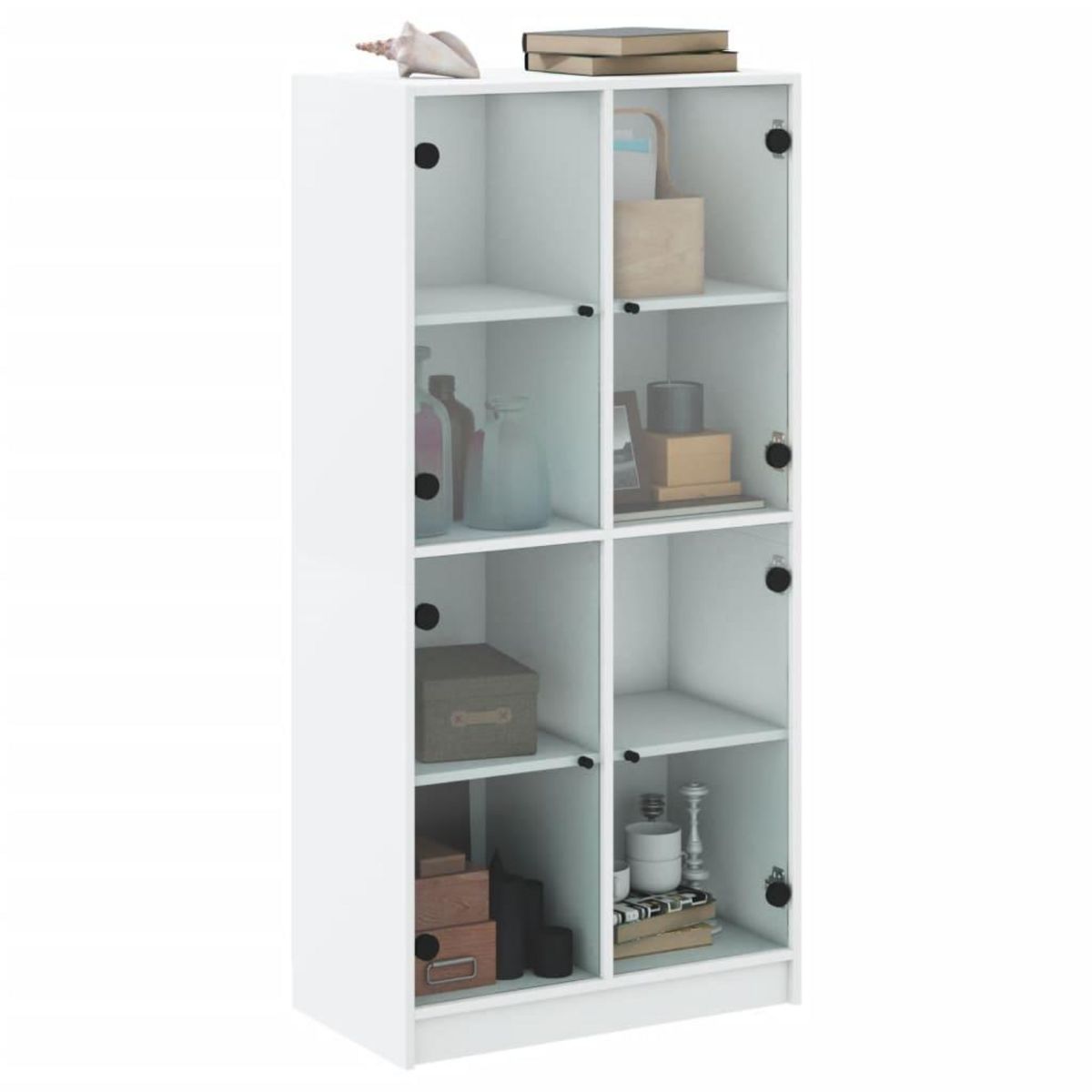 VIDAXL Buffet haut avec portes blanc 68x37x142 cm bois d'ingenierie