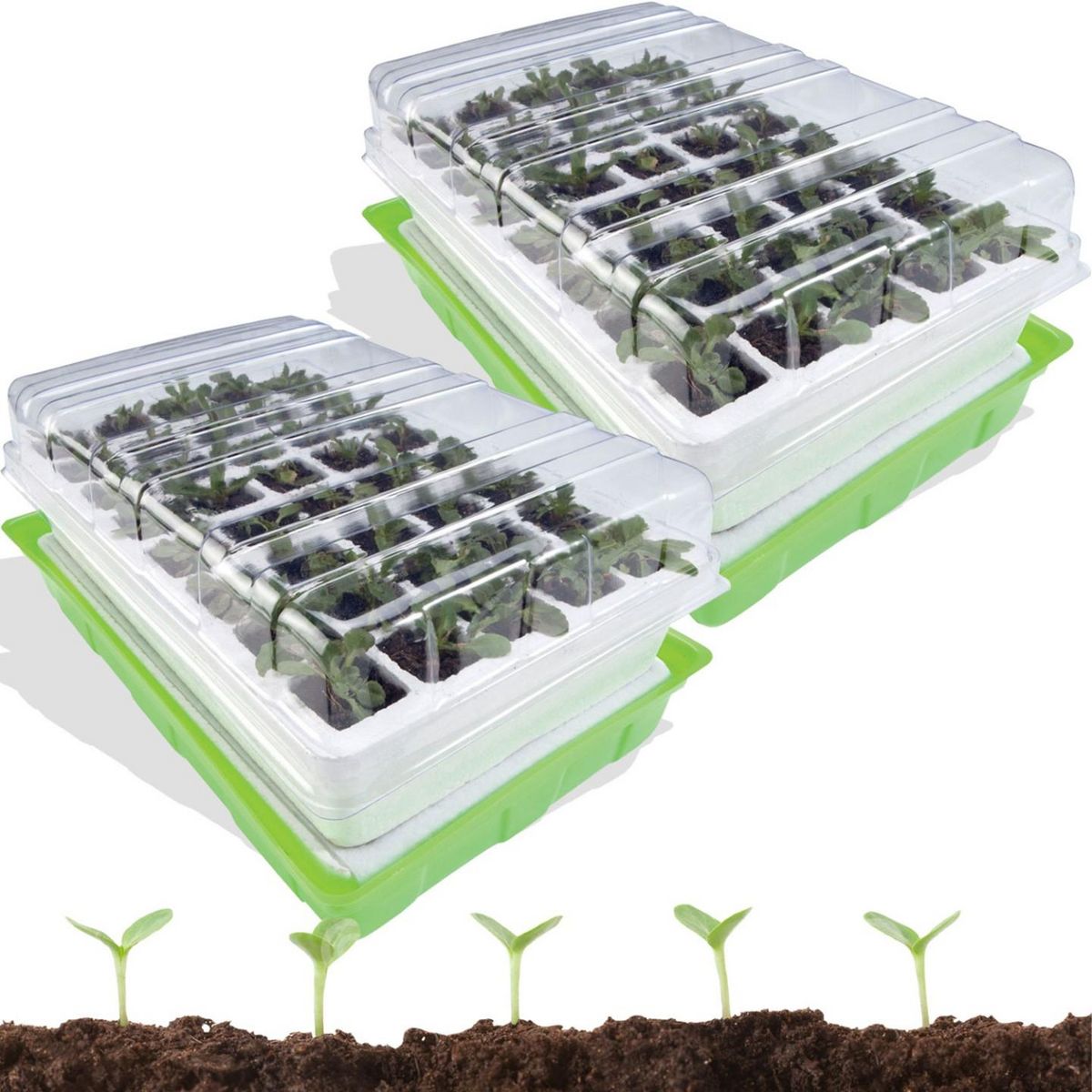 ID MARKET Kit de germination 40 godets lot x2 pour semis