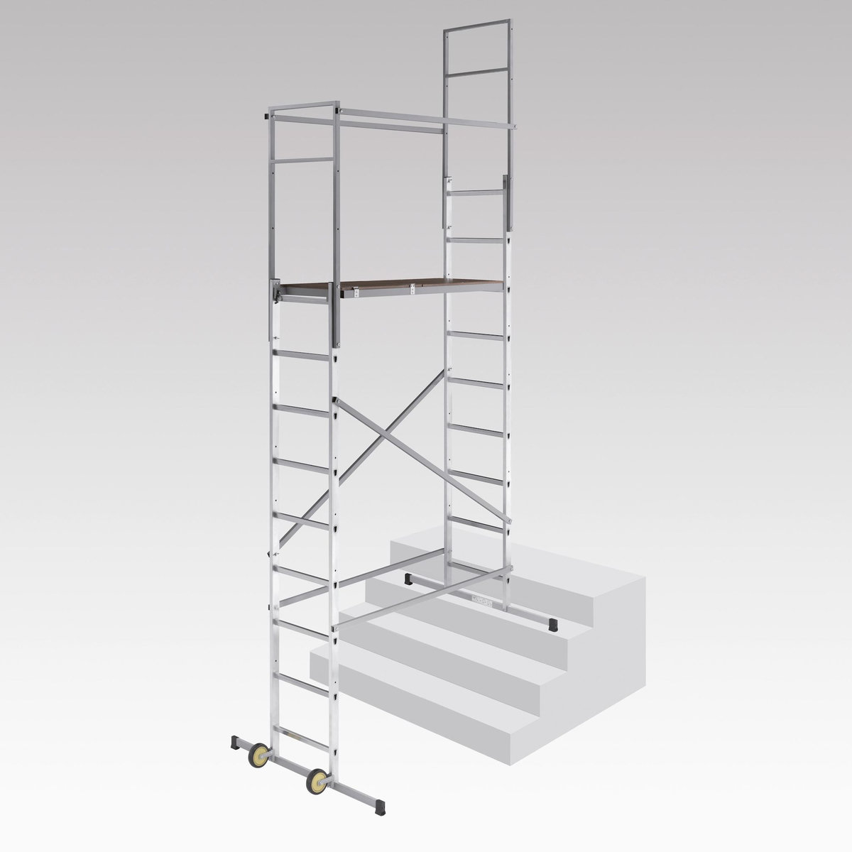 HAILO Echafaudage roulant d'escalier 5m en aluminium - HOBBYSTEP H5