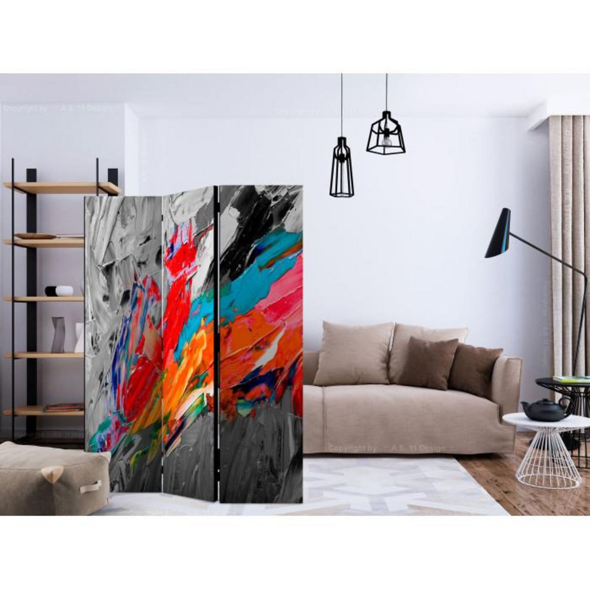 Paris Prix Paravent 3 Volets  Fiery Bird  135x172cm