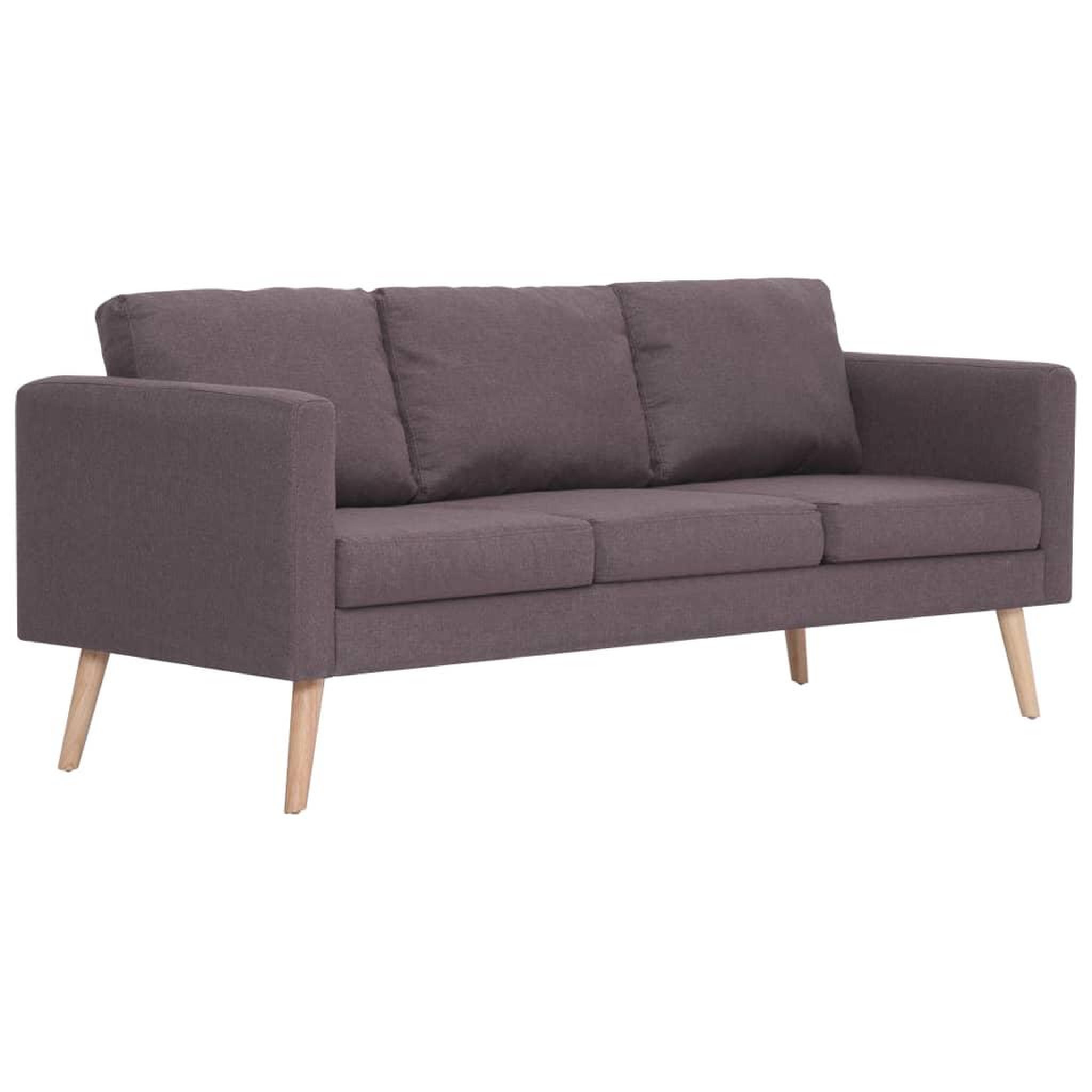 Voir la diapositive 2 : VIDAXL Canape a 3 places tissu taupe