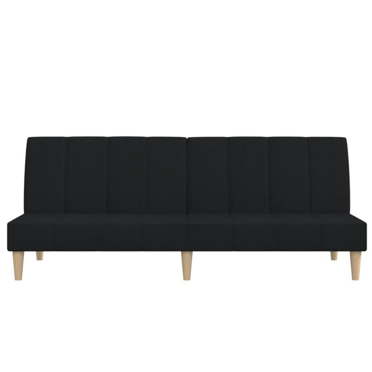 VIDAXL Canape-lit a 2 places noir tissu
