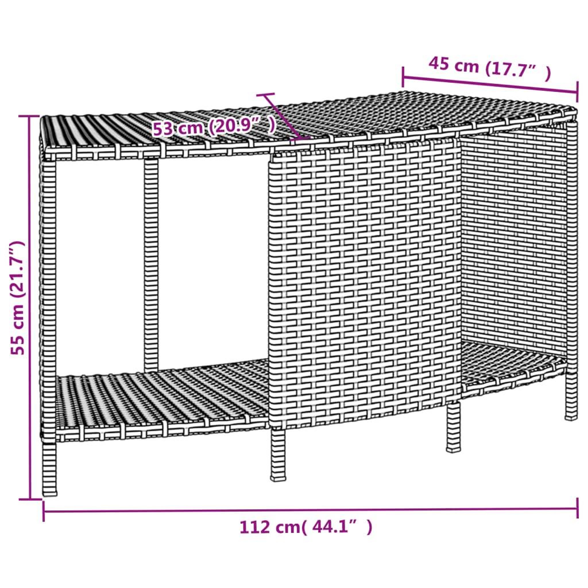 Voir la diapositive 6 : VIDAXL Etageres de rangement pour spa 2 pcs noir resine tressee