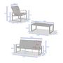 Voir la diapositive 2 : HESPERIDE Salon de jardin en aluminium 5 places BOREANE