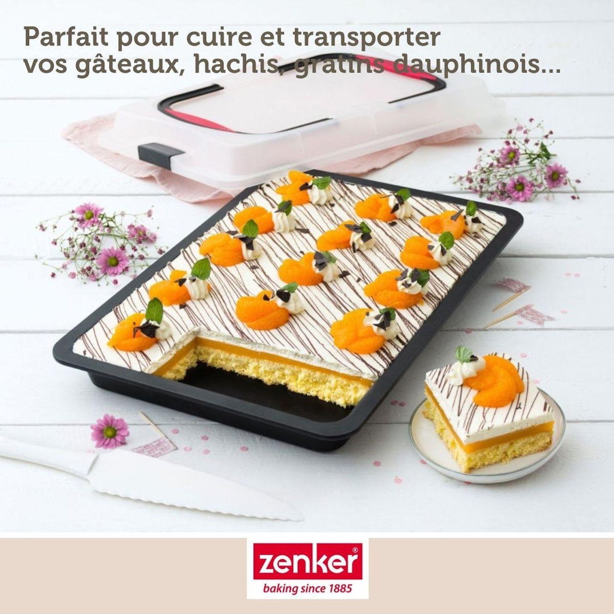 ZENKER Plaque de cuisson 42 x 29 cm avec couvercle Zenker Special To Go