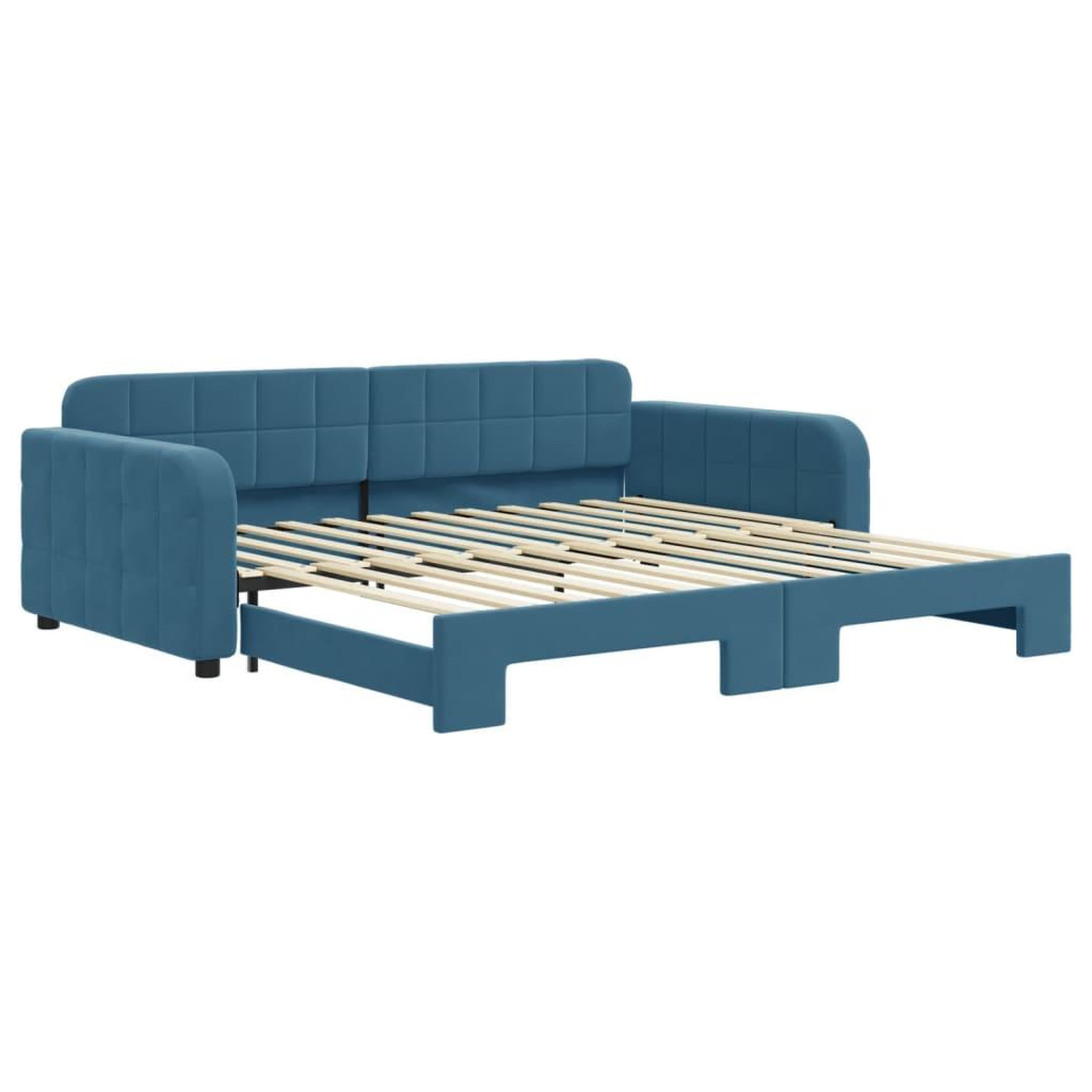 Voir la diapositive 2 : VIDAXL Lit de jour avec gigogne sans matelas bleu 100x200 cm