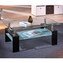 Voir la diapositive 4 : Paris Prix Table Basse Design en Verre  Leny  100cm Noir