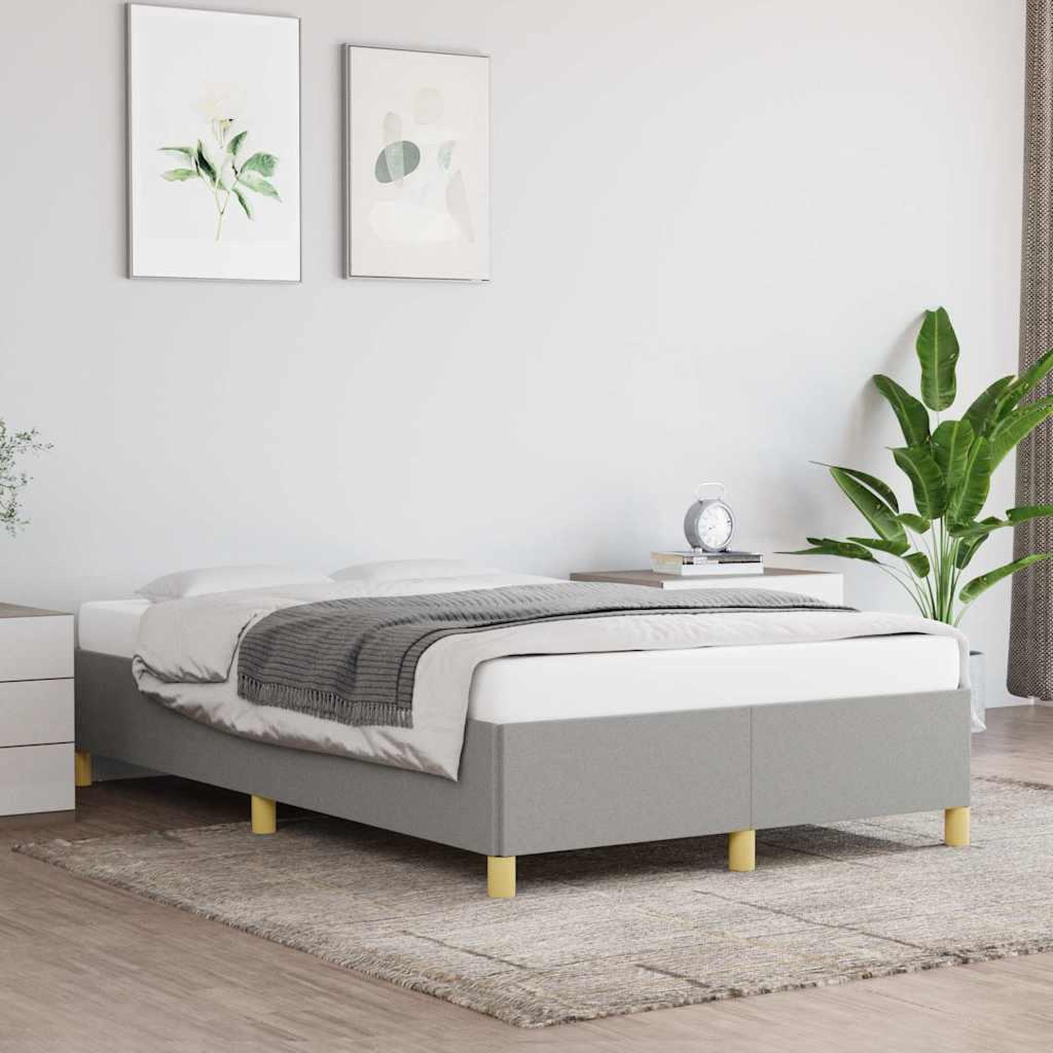 VIDAXL Cadre de lit sans matelas gris clair 120x190 cm tissu