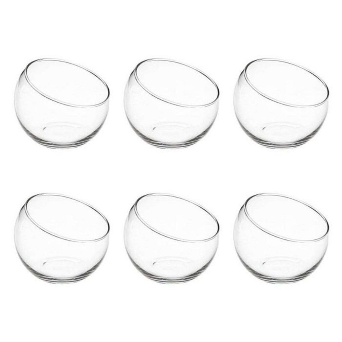 SECRET DE GOURMET Lot de 6 Verrines Rondes  Palm  10cm Transparent
