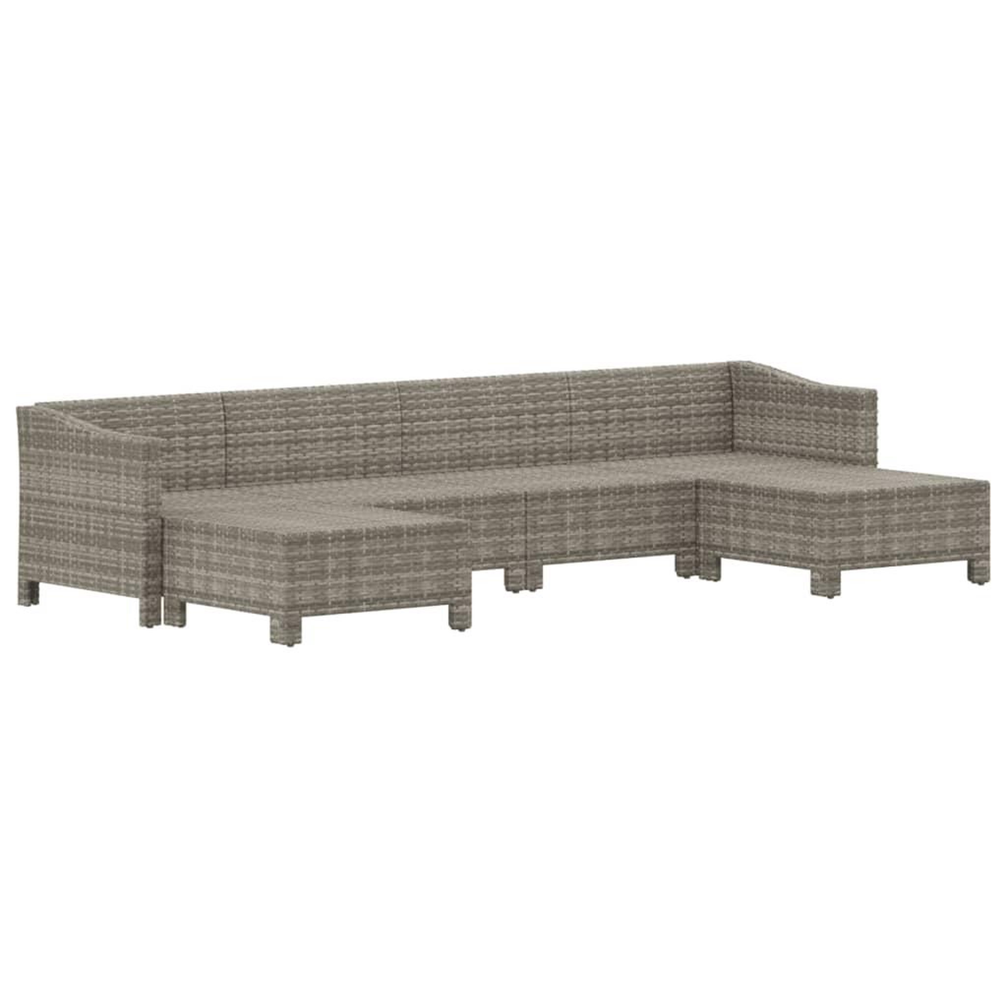 Voir la diapositive 4 : VIDAXL Salon de jardin 6 pcs avec coussins gris resine tressee