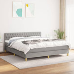 VIDAXL Sommier a lattes de lit avec matelas Gris clair 180x200cm Tissu