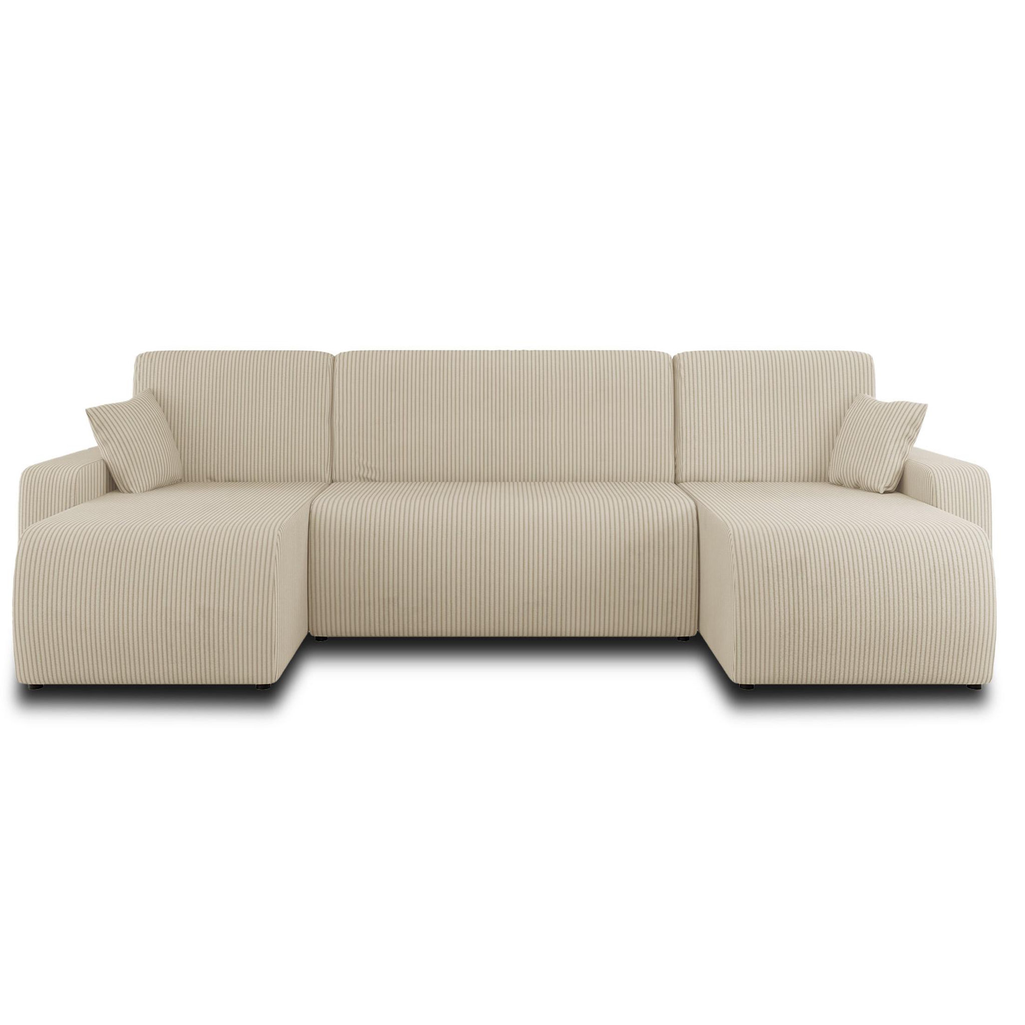 Voir la diapositive 6 : BEST MOBILIER Artemisa - canapé panoramique en u - 7 places - convertible avec coffre - en velours côtelé