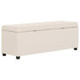 Voir la diapositive 4 : VIDAXL Banc avec compartiment de rangement 116 cm Creme Polyester