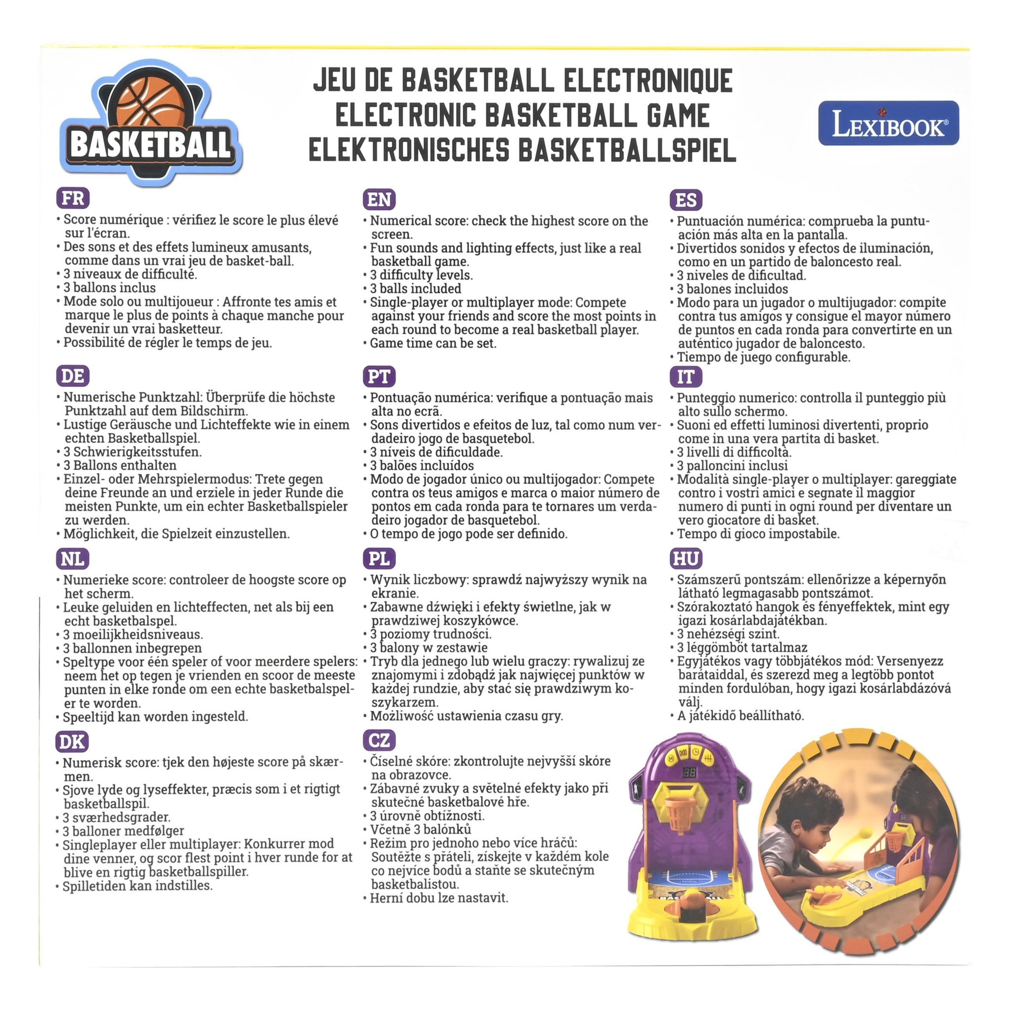 Voir la diapositive 6 : Lexibook Jeu de Basketball Électronique avec effets lumineux et sonores