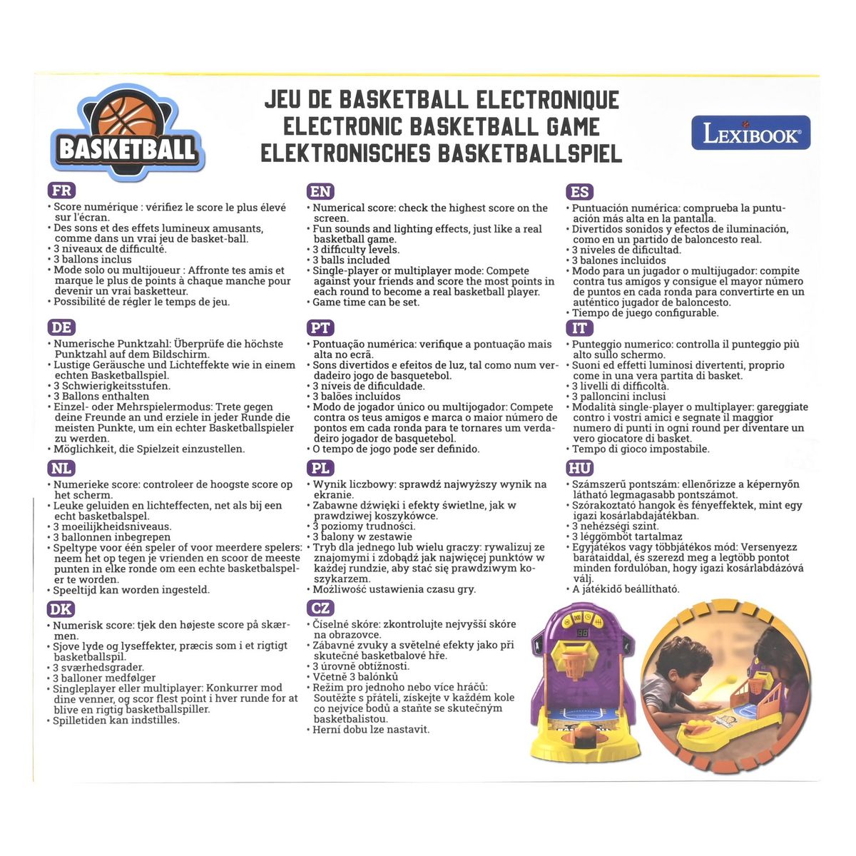 Lexibook Jeu de Basketball Électronique avec effets lumineux et sonores