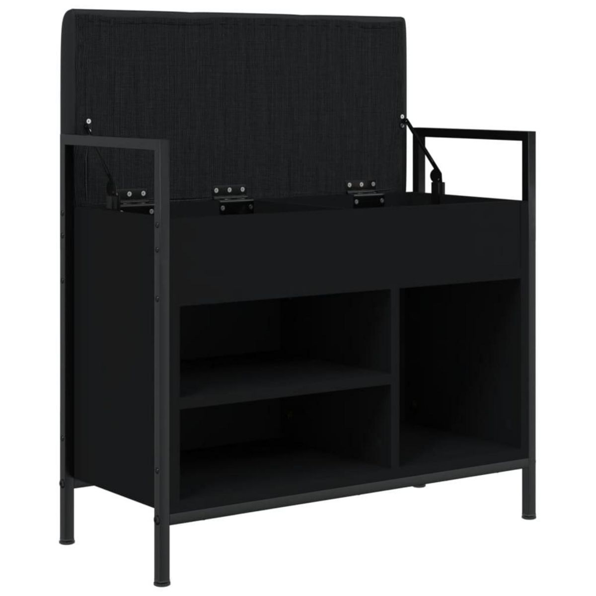 VIDAXL Banc a chaussures noir 65,5x32x57,5 cm bois d'ingenierie