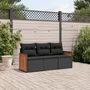 Voir la diapositive 1 : VIDAXL Salon de jardin 3 pcs avec coussins noir resine tressee