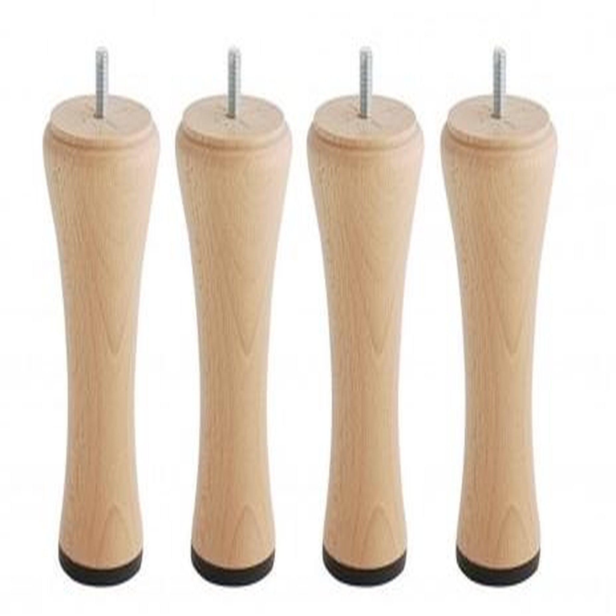 BELLECOUR BELLECOUR LITERIE | Jeu de pieds de lit diabolo en bois vernis (lot de 4). Coloris disponibles : Marron