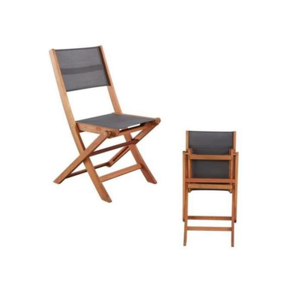 MARKET24 Ensemble repas de jardin 6 a 8 personnes - Table extensible 180/240 x 100 cm + 6 chaises assises textilene - Bois Eucalyptus FSC