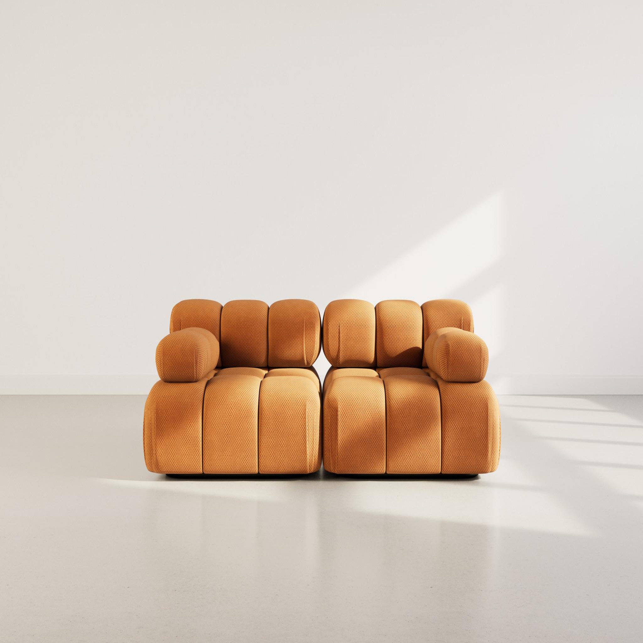 Voir la diapositive 2 : LISA DESIGN Ruby - canapé droit modulable 2 places en velours texturé
