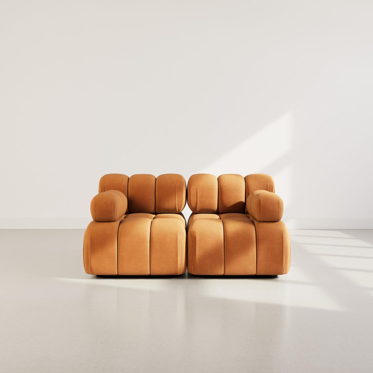 LISA DESIGN Ruby - canapé droit modulable 2 places en velours texturé