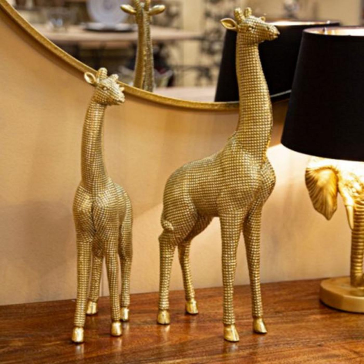 Paris Prix Statuette Déco en Résine  Girafe  40cm Or