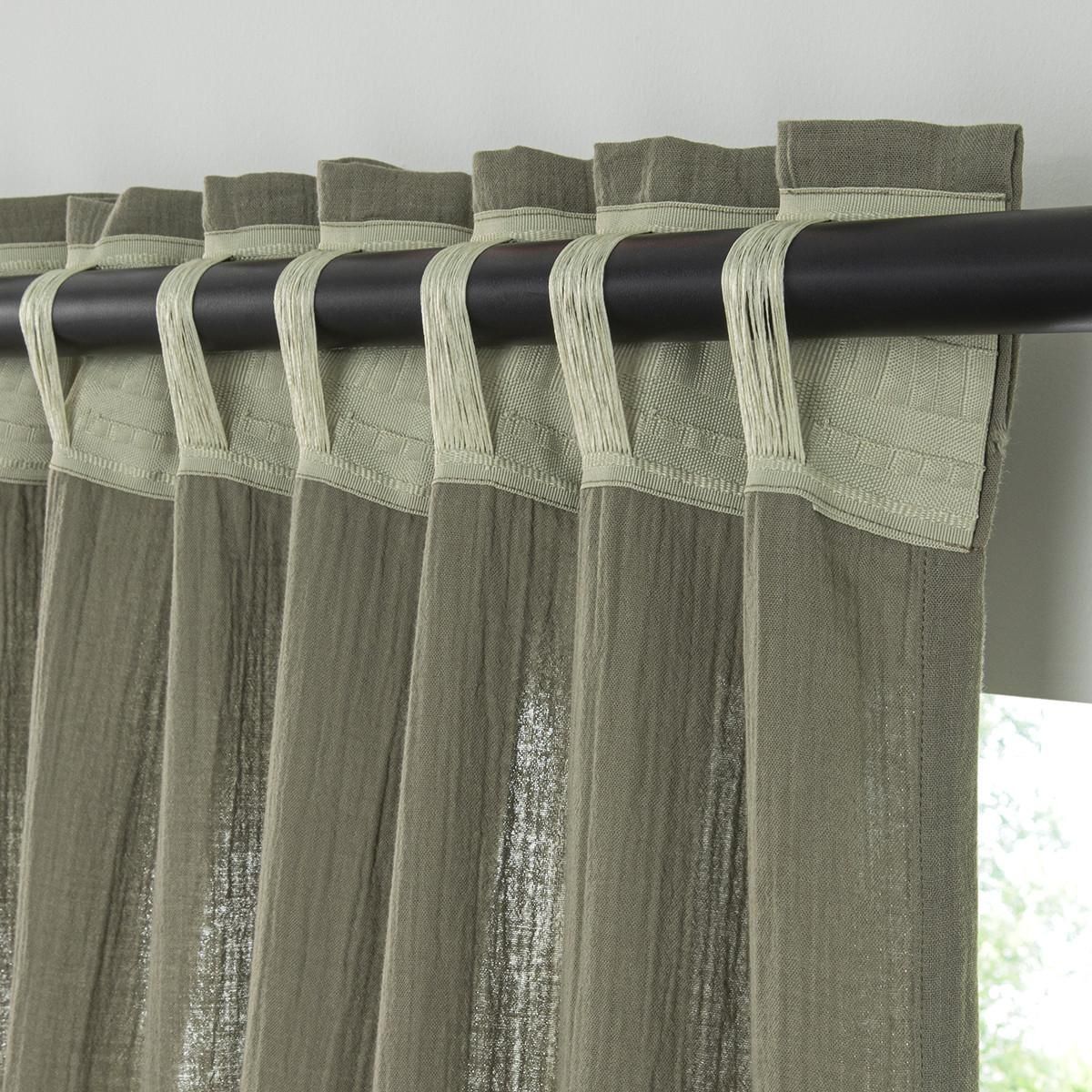 FUTURE HOME Rideau uni en gaze de coton pattes cachées à l'unité 140x300cm