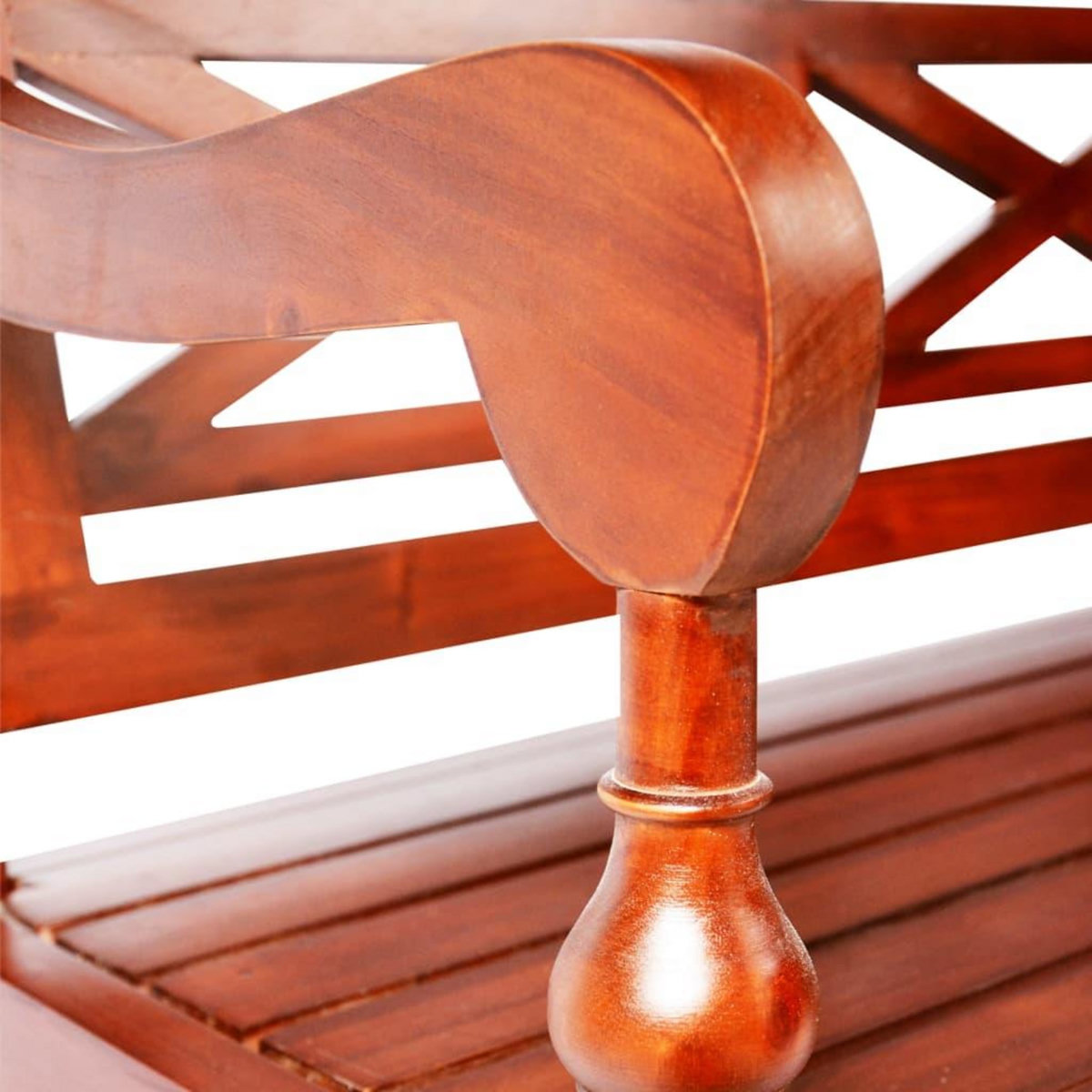 VIDAXL Banc Batavia 123 cm Bois d'acajou massif Marron fonce