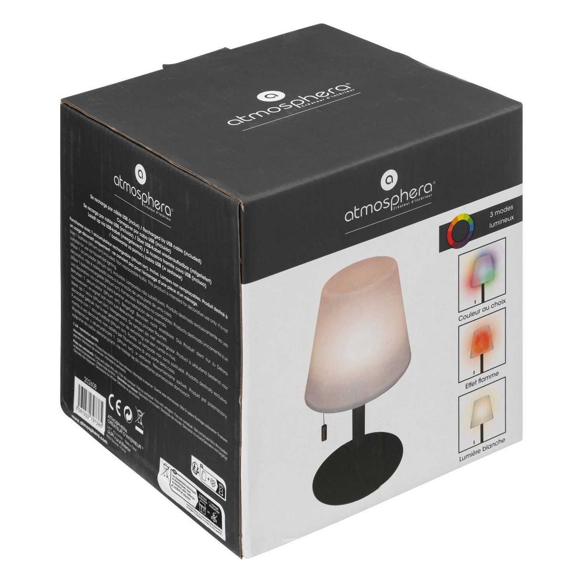 ATMOSPHERA Lampe extérieure Zach - Hauteur 30 cm - Gris foncé