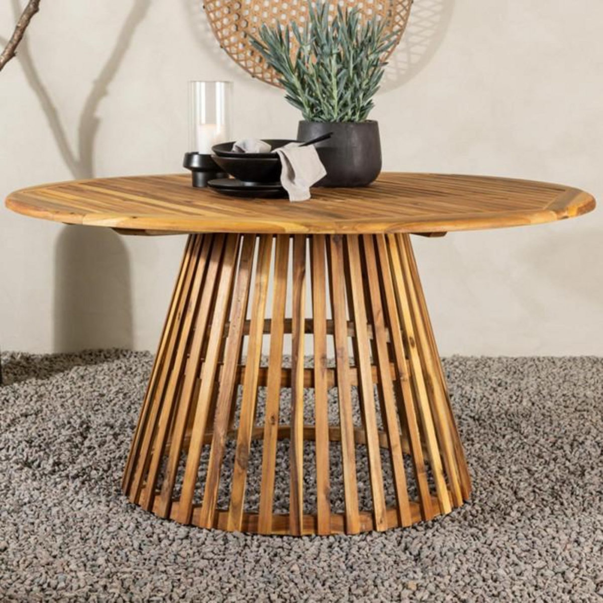 Paris Prix Table de Jardin Ronde en Bois  Tucuman  150cm Naturel