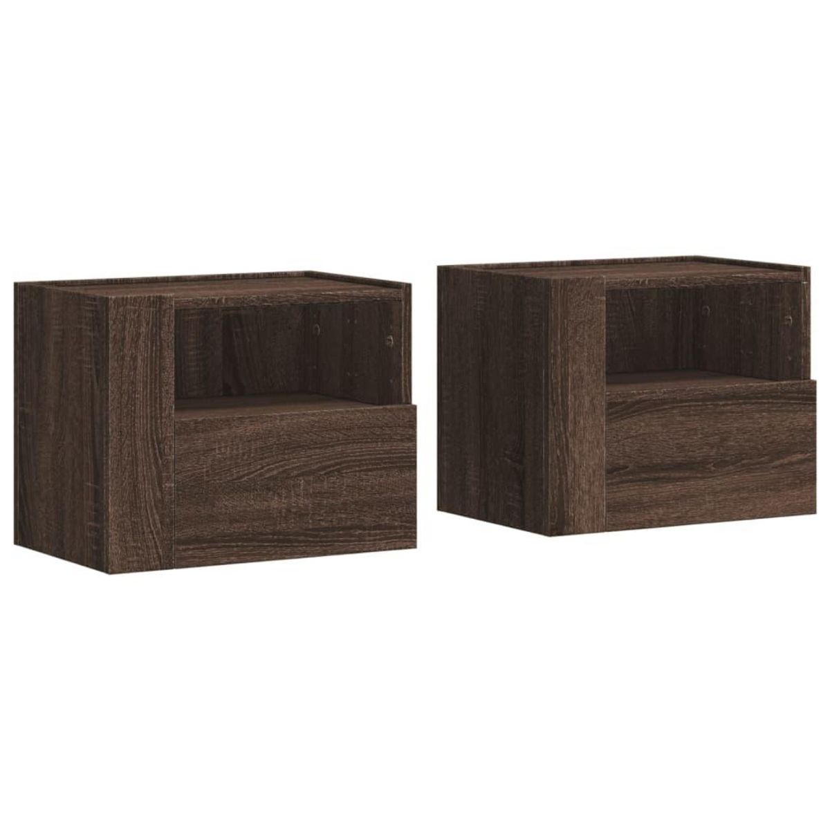 VIDAXL Tables de chevet murales 2 pcs chene marron 45x30x35 cm