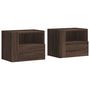 Voir la diapositive 2 : VIDAXL Tables de chevet murales 2 pcs chene marron 45x30x35 cm