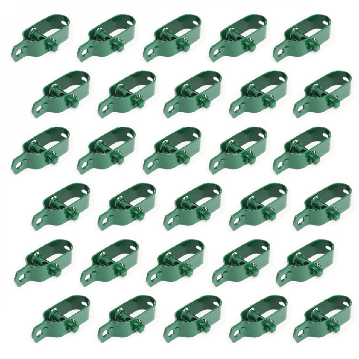 LINXOR Lot de 30 tendeurs en acier galvanisé plastifié N°3 pour fil de grillage ou autre - Vert