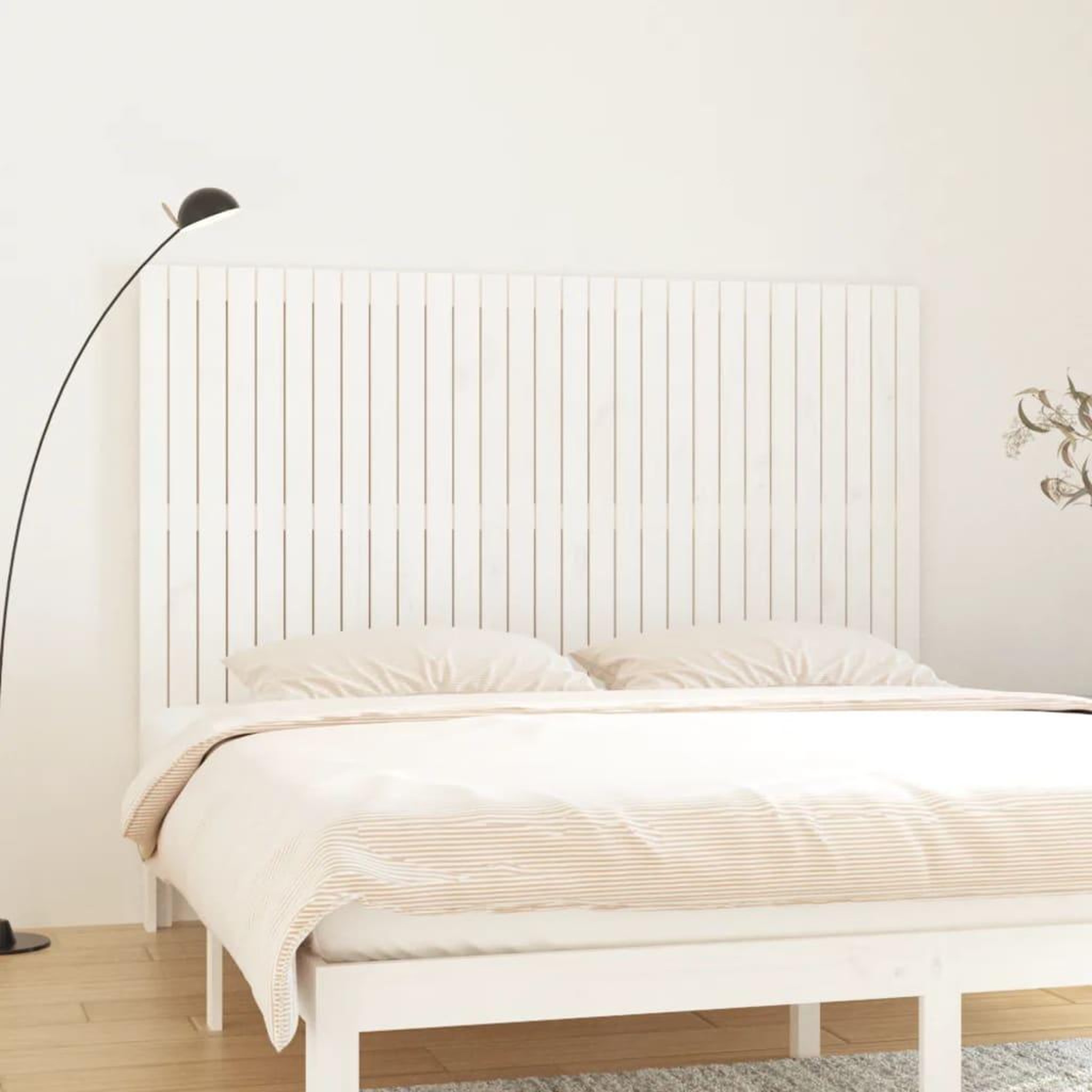 Voir la diapositive 1 : VIDAXL Tete de lit murale Blanc 185x3x110 cm Bois massif de pin