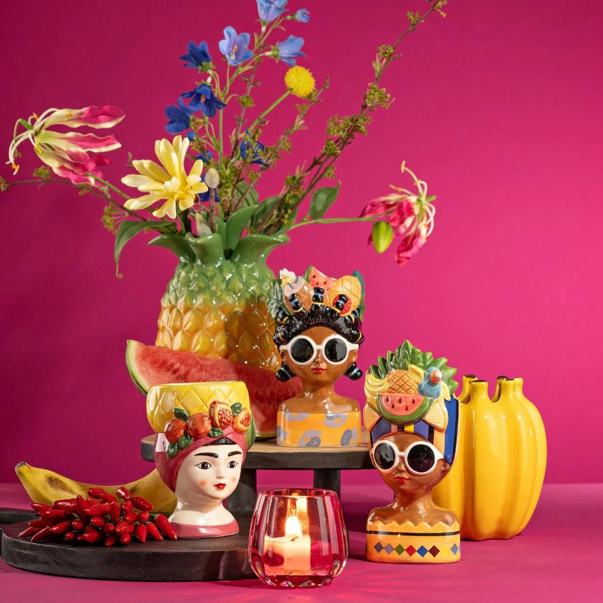 Voir la diapositive 3 : Eden Vase ananas en céramique design et moderne