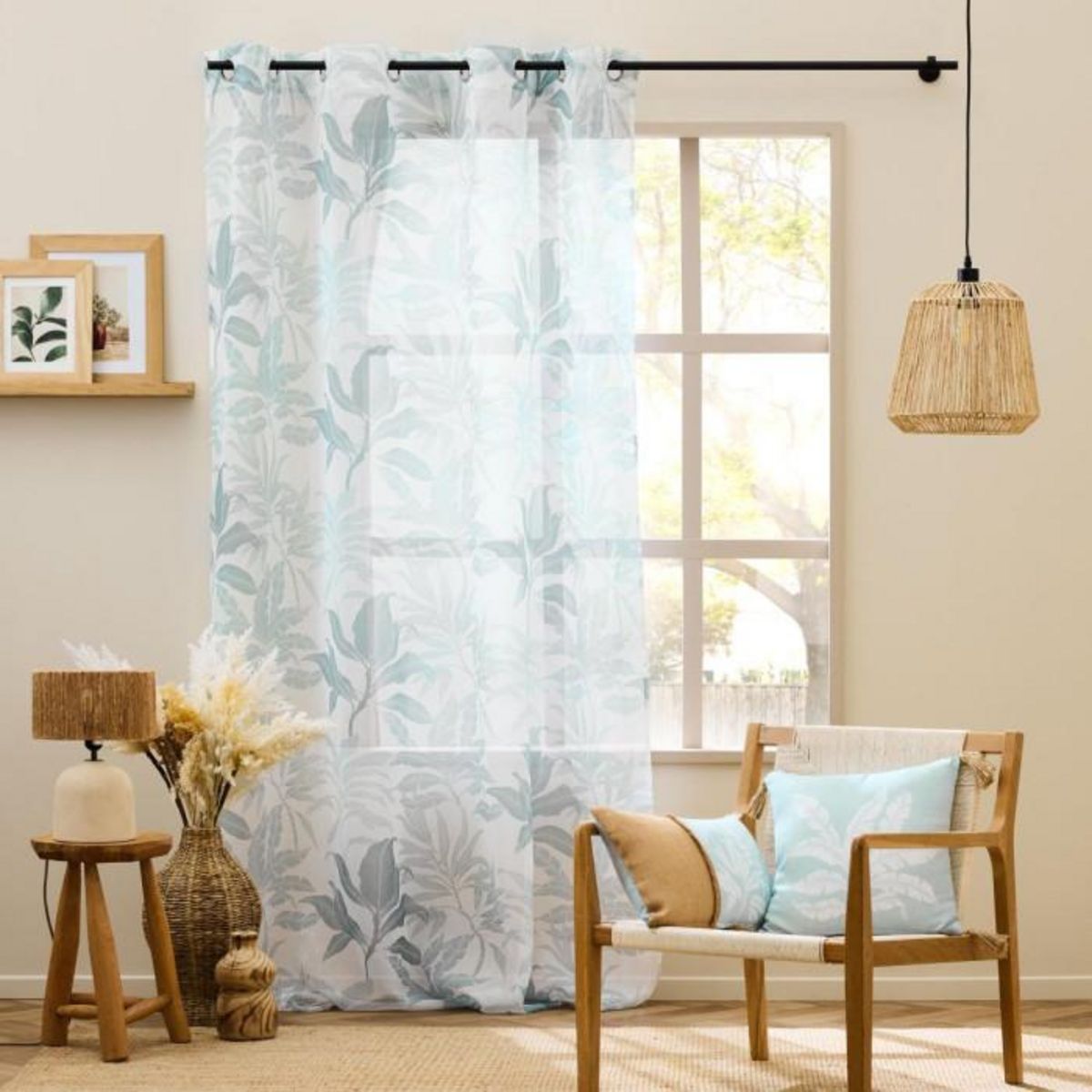 Paris Prix Coussin Déco Imprimé Avec Jute  Hera  30x50cm Menthe