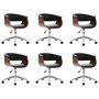 Voir la diapositive 2 : VIDAXL Chaises pivotantes a manger lot de 6 noir similicuir
