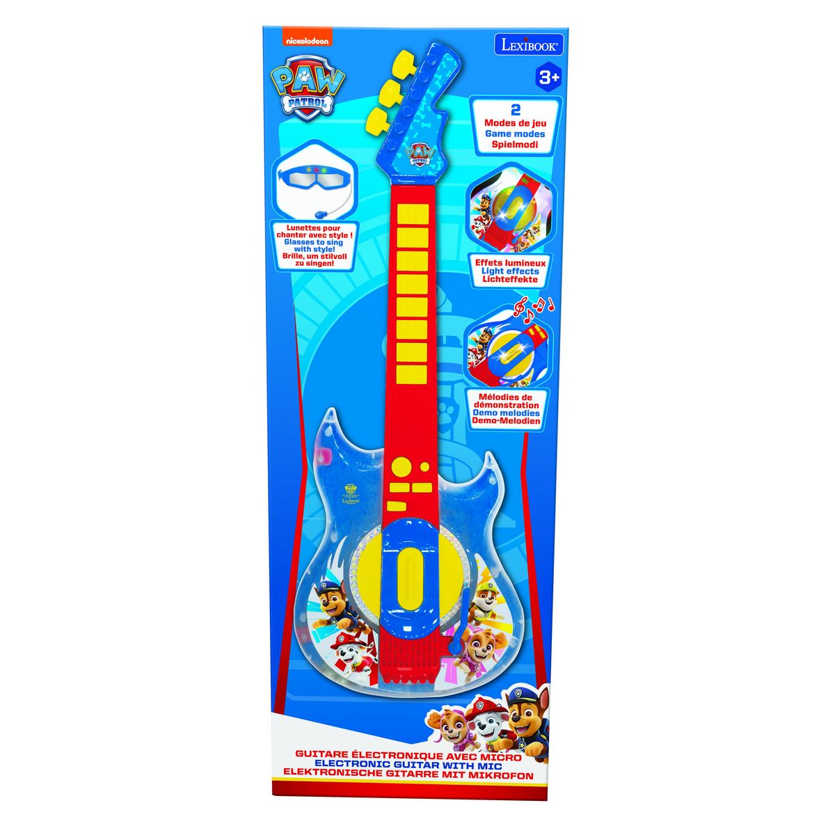 Lexibook Guitare Électronique Lumineuse avec lunettes et micro Pat'Patrouille