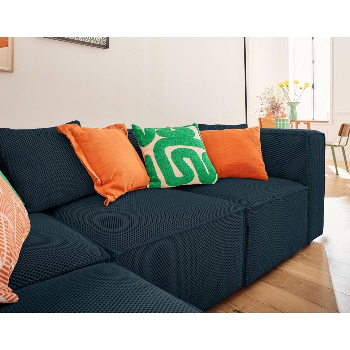 LISA DESIGN Arty - canapé modulable d'angle gauche 5 places - en tissu mailles 3d