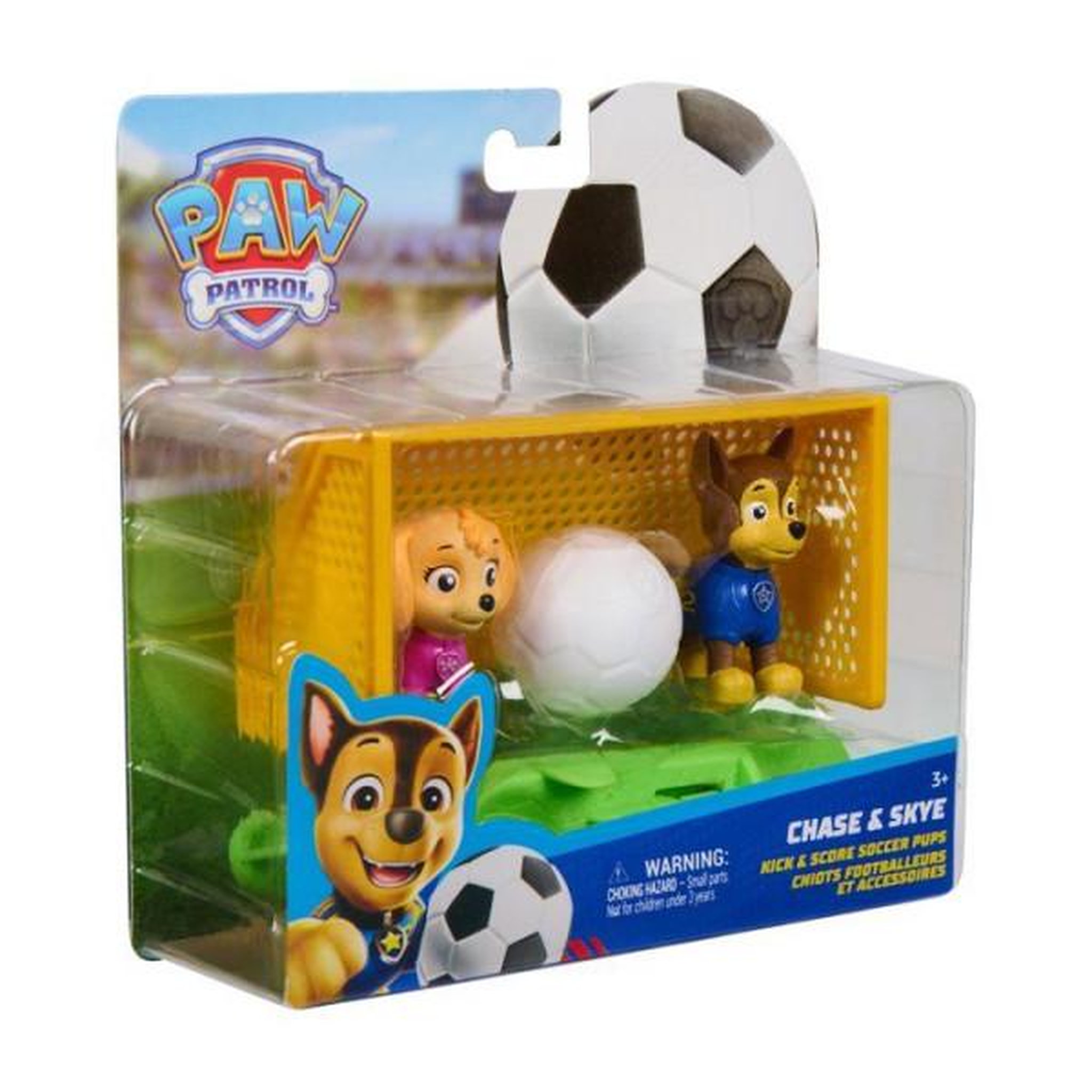 Voir la diapositive 2 : Spin Master Pack Chase et Stella Football La Pat' Patrouille - 2 Figurines + Cage de But - SPIN MASTER - A partir de 3 ans