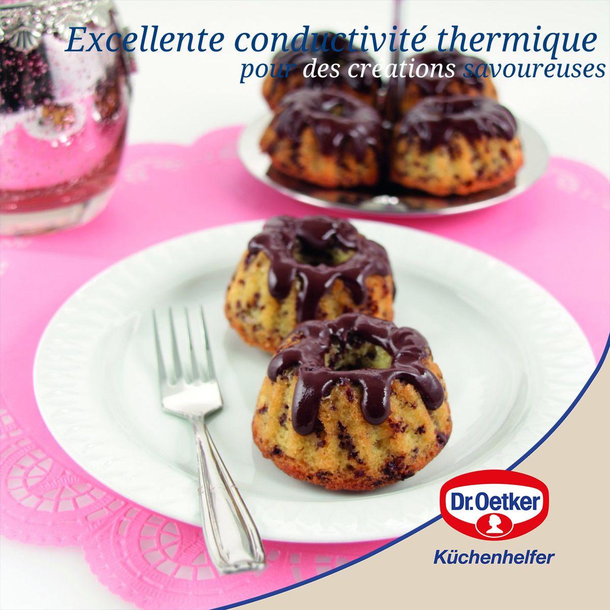 Voir la diapositive 6 : DR.OETKER Moule à kougelhofs 6 empreintes 30 cm dr.oetker flexxibel love