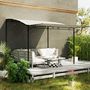 Voir la diapositive 4 : OUTSUNNY Pergola tonnelle de jardin avec auvent réglable métal époxy polyester haute densité crème