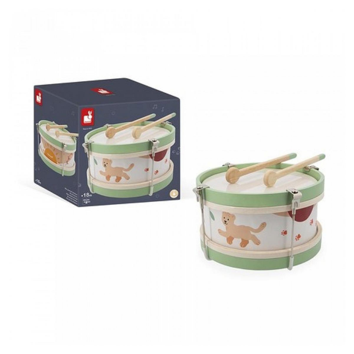 Juratoys-Janod Tambour en bois Sunshine pour enfants - Jouet musical éducatif