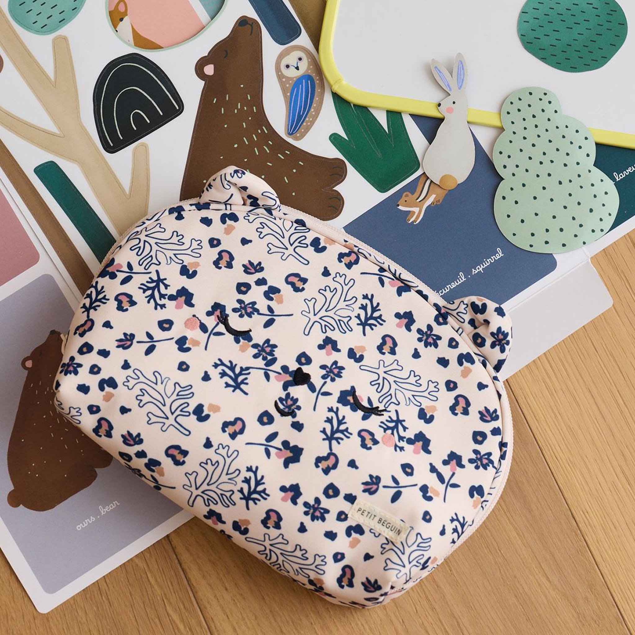 Voir la diapositive 4 : Petit Béguin Trousse d'école enfant Céleste