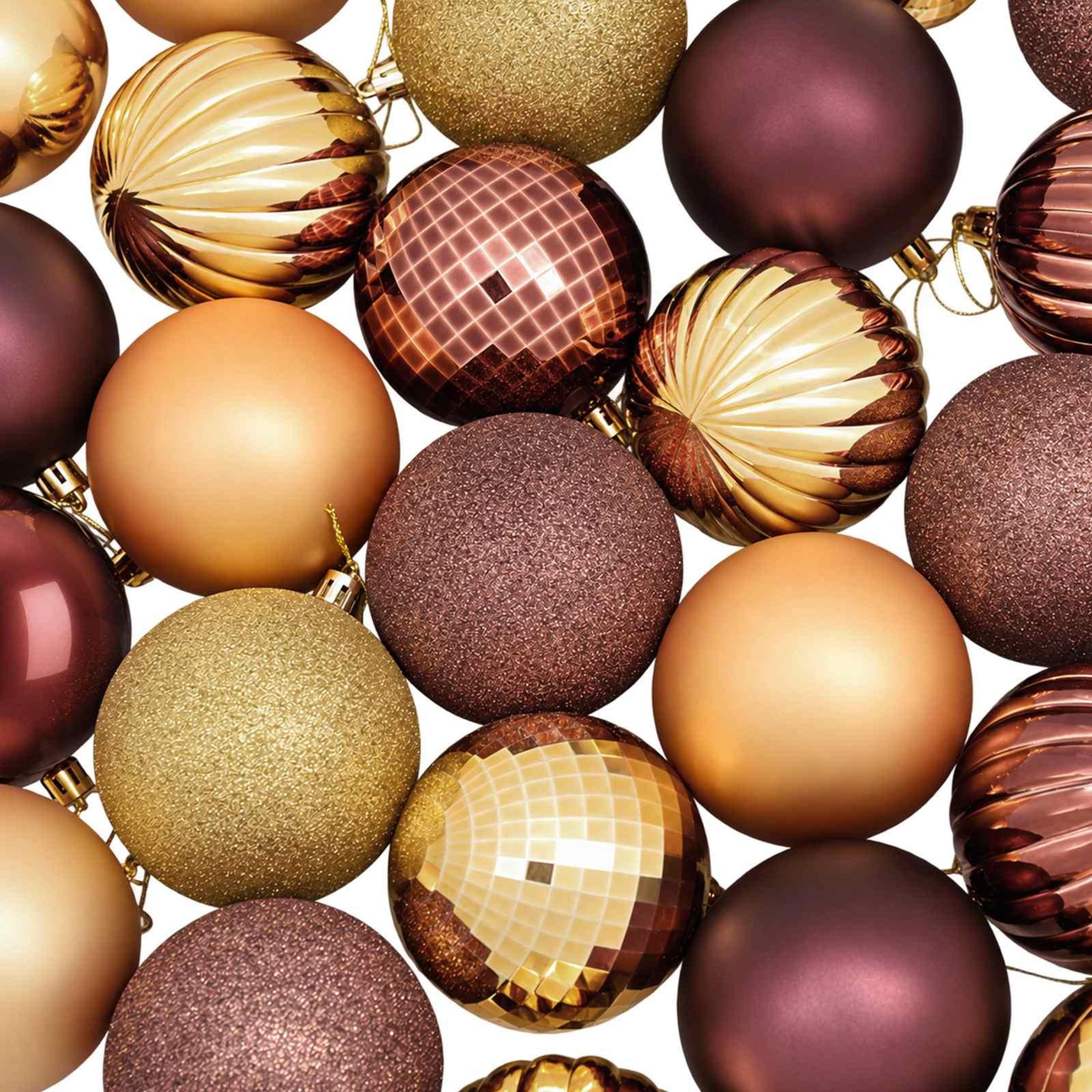 Voir la diapositive 6 : VIDAXL Ensemble de boules de Noël 50 pc Marron et or Diam. 8 cm